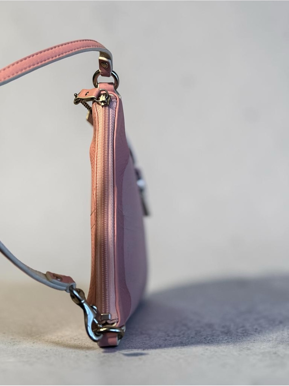 Coach Pink Pebbled Leather Shoulder Bag - Picture 5 of 6